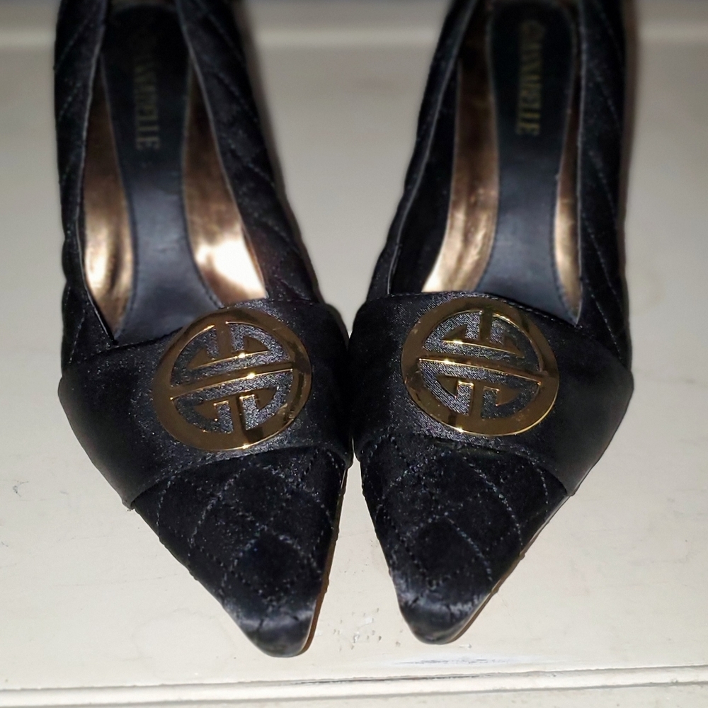 Annabelle Black Quilted Pointed Heel NEW size 10